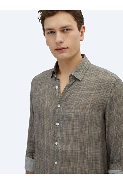 Kip Vizon Baskılı Regular Fit Dokuma Casual Gömlek