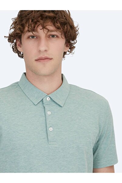 Kip Πράσινο μπλουζάκι με γιακά πόλο από βαμβακερό μείγμα