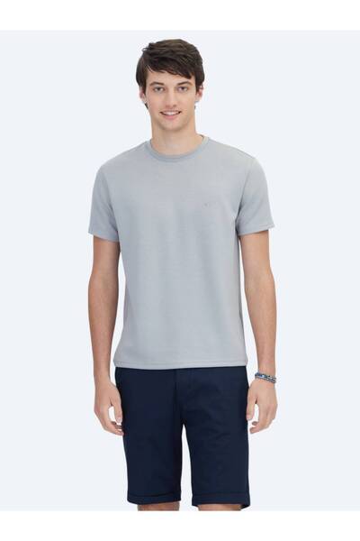 Kip Gray Plain Crew Neck T-Shirt
