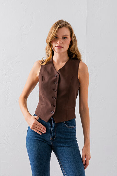 VUNTAL Коричневий жіночий жилет