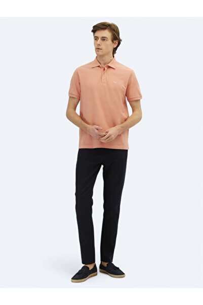 Kip Salmon Plain Polo Neck 100% Cotton T-Shirt
