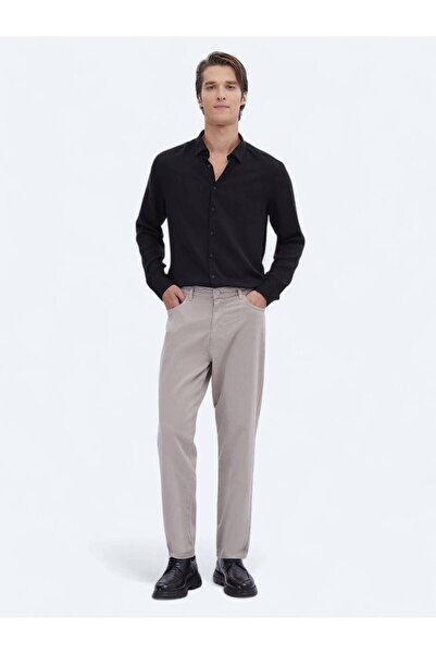 Kip Чорна сорочка з філігранним візерунком, прямий крій, тканина