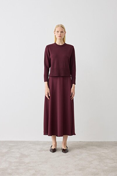 TERZİ DÜKKANI ДОРА ПЛЕТЕН ПУЛОВЕР ОТ ПАМУК БУРГУНДИ