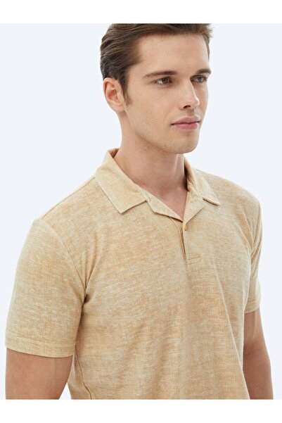 Kip Μπλουζάκι με κουβανέζικο γιακά με εμπριμέ βαμβακερό μείγμα