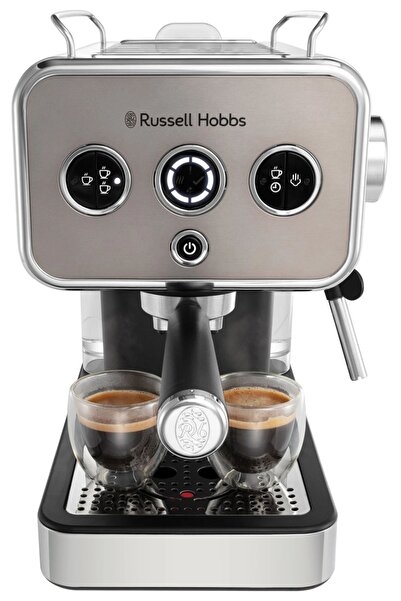 RUSSELL HOBBS Distinctions Süt Köpürtücülü Espresso Makinesi, Fincan Isıtmalı, Titanium