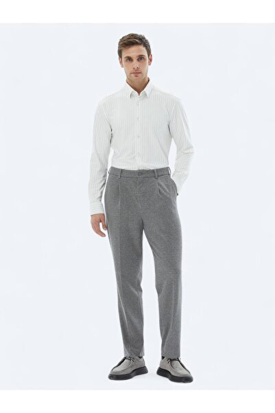 Kip Λευκό ριγέ πουκάμισο με κανονική εφαρμογή casual