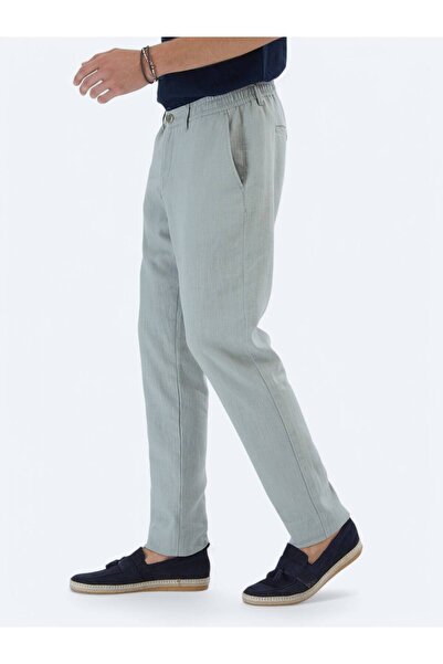 Kip Nil Yeşili Dokuma Jogging Fit Casual Pamuk Karışımlı Pantolon
