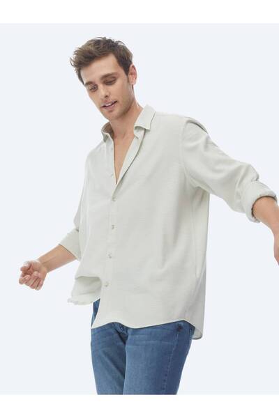 Kip Light Khaki Casual Woven Shirt - Regular Fit