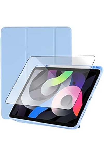 Glassology حافظة iPad Pro 11 (2025/2024) زرقاء قابلة للطي على شكل حرف Y مع حماية للشاشة والقلم
