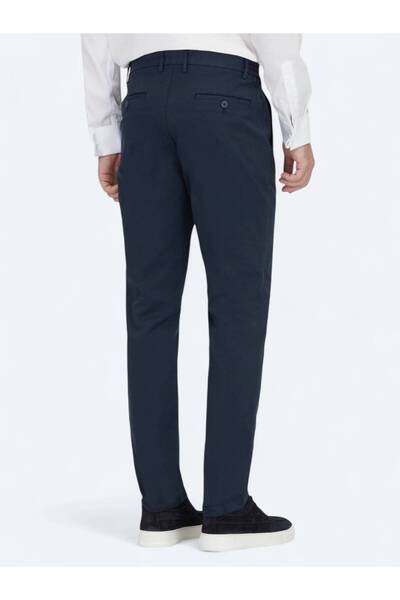 Kip Παντελόνι από βαμβακερό μείγμα σε μπλε ναυτικό υφαντό στυλ Jogging Fit Casual