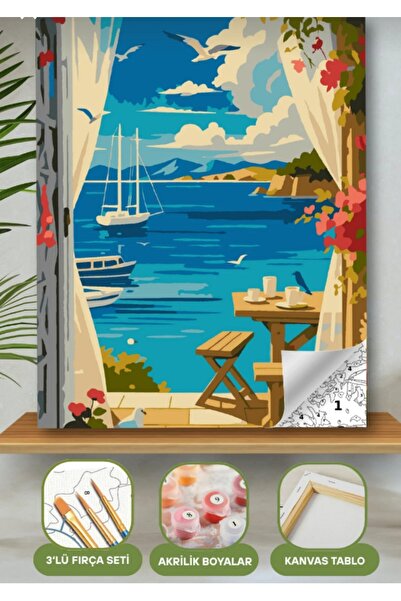 Denic Hobi Sayılarla Boyama Seti 40x50 Cm (Çıtalı) Fırça Boya Dahil Numaralı ...