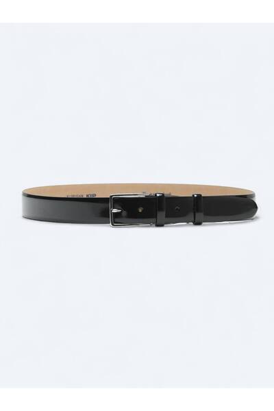 Kip حزام جلد العجل الأسود