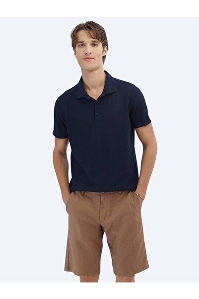 Kip Темно-синя футболка з коміром-поло