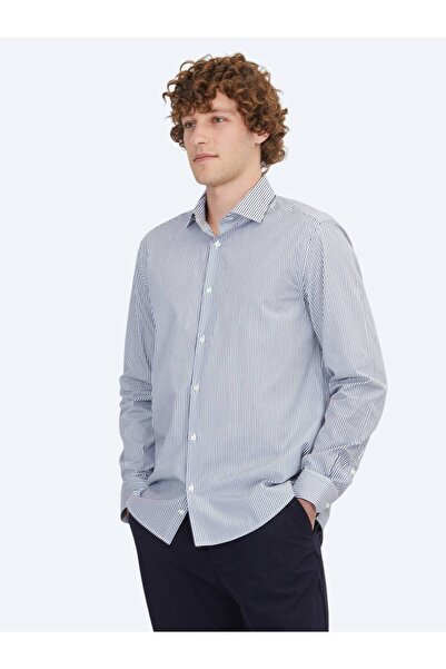 Kip Cămașă clasică 100% bumbac, albă, țesută cu ajustare normală