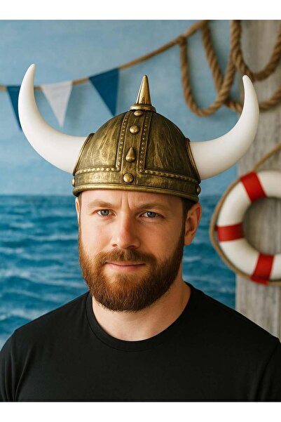 Parti Adresi Viking Başlığı Şapkası Parti Kostüm Aksesuarı Gold