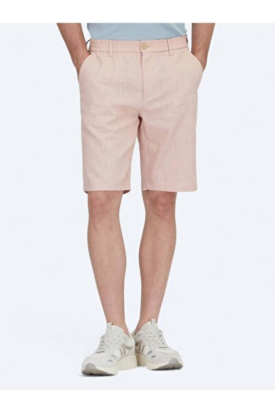 Kip Salmon Woven Jogging Fit Casual Cotton Blend Bermuda