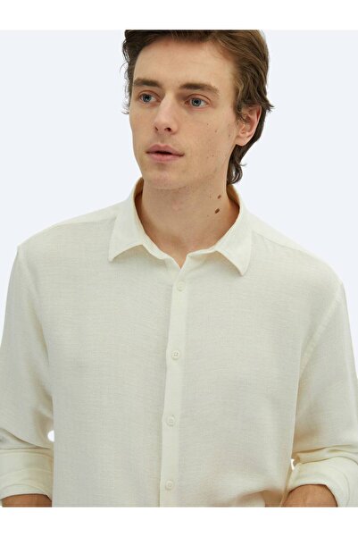 Kip Біла пряма oversize-крій ткана повсякденна сорочка з бавовняної суміші