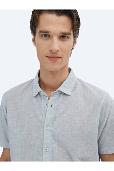 Kip Gray Patterned Regular Fit Casual Shirt