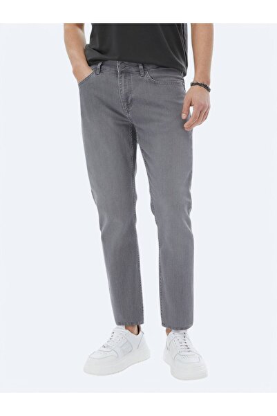 Kip Джинси Slim Fit сірі з бавовняної суміші