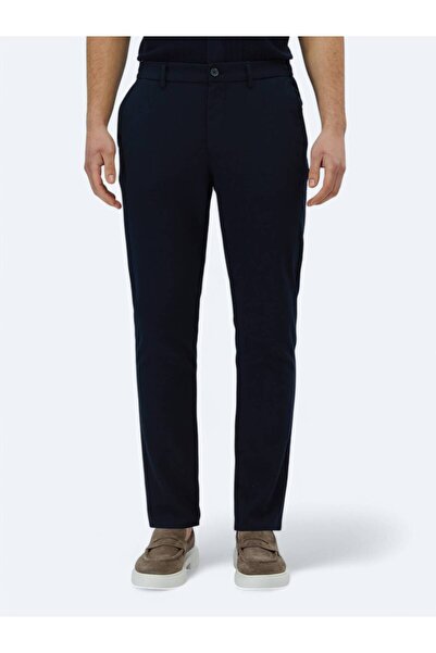 Kip Navy Blue Woven Jogging Fit Casual Trousers