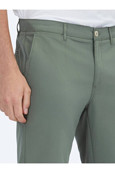 Kip Haki Dokuma Slim Fit Casual Pantolon