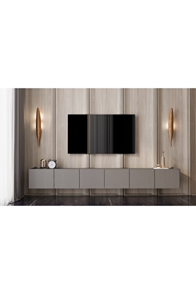 enwood CAPELLA  Mdf 6 Kapaklı Duvara Monte (120 CM X 2 ADET) 240 Cm Tv Ünitesi