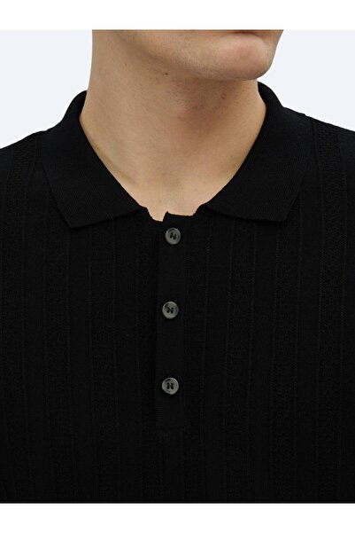 Kip Чорний трикотаж з візерунком у вигляді поло