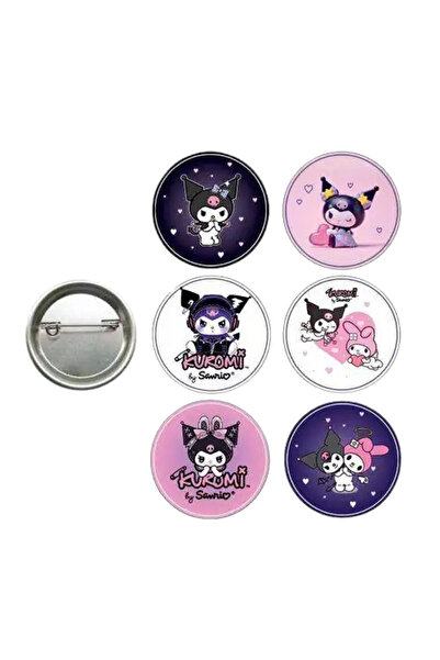 DODOMAR Lisanslı Yaka çanta Metal Rozeti Kuromi Temalı 6lı Peket Pinyata İçi ...