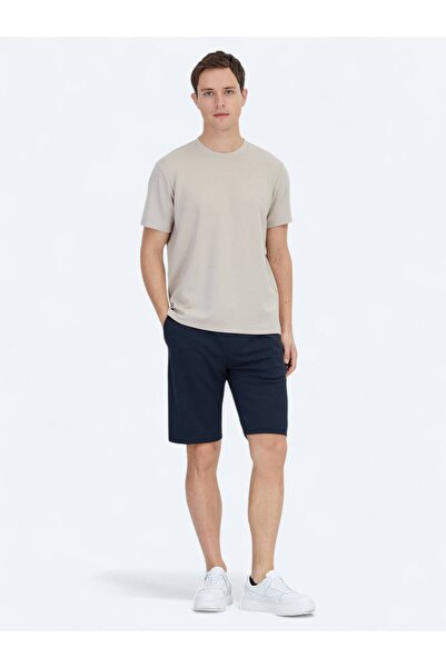 Kip Beige Plain Crew Neck T-Shirt