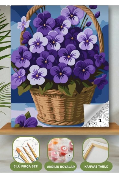 Denic Hobi Sayılarla Boyama Seti 40x50 Cm (Çıtalı) Fırça Boya Dahil Numaralı ...