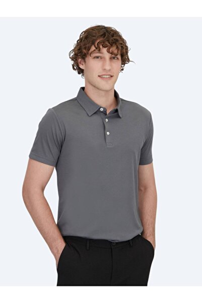 Kip Μπλουζάκι με γκρι γιακά Polo από βαμβακερό μείγμα