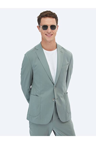 Kip Nile Green Plain Modern Fit Suit