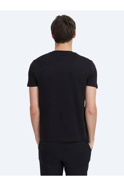 Kip Black Plain Crew Neck 100% Cotton T-Shirt