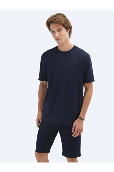 Kip Μπλουζάκι Μπλέ Σκούρο Λείο με Στρογγυλή Λαιμόκοψη