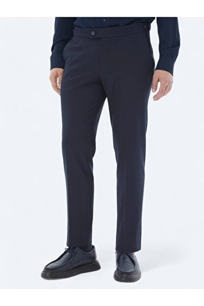 Kip Lacivert Dokuma Regular Fit Casual Pantolon