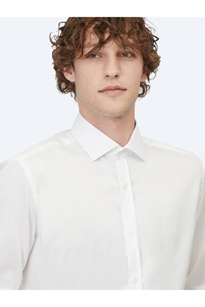 Kip Λευκό Πουκάμισο Κλασικό 100% Βαμβάκι με κανονική εφαρμογή