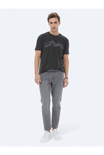 Kip Μπλουζάκι με λαιμόκοψη με ανθρακί στάμπα