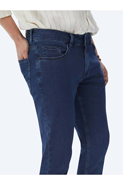 Kip Παντελόνι με τζιν-βαμβακερό μείγμα Navy Blue Slim Fit