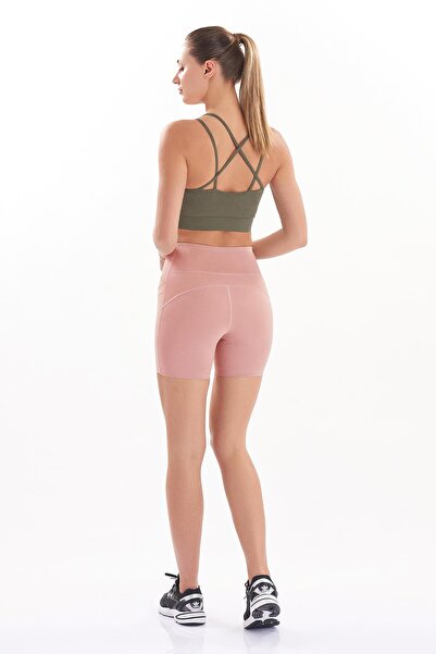 josejuan Pantaloni scurti de sport pentru femei, cu talie înaltă, cu buzunare duble, 7109