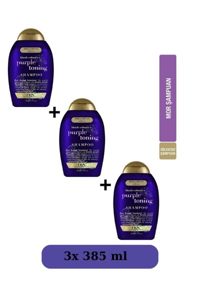 OGX Turunculaşma Karşiti Purple Toning Mor Şampuan 385 ml 3 Adet