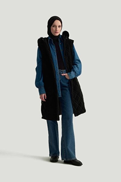 Armine TREND New Season Fur Hooded Detachable Hood Puffer Vest