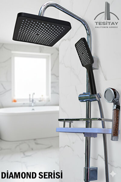 tesitay Robot Duş Seti Lüks Banyo Duş Takımları El ve Tepe Duş Başlığı Spiral...