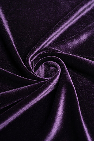 Kumaş Deposu Kadife Mor 2 Rengi Örme Kumaş