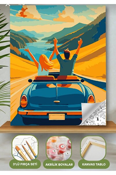 Denic Hobi Sayılarla Boyama Seti 40x50 Cm (Çıtalı) Fırça Boya Dahil Numaralı ...
