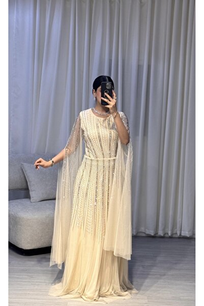 SELSAL Long Sleeve Embroidered Evening Dress