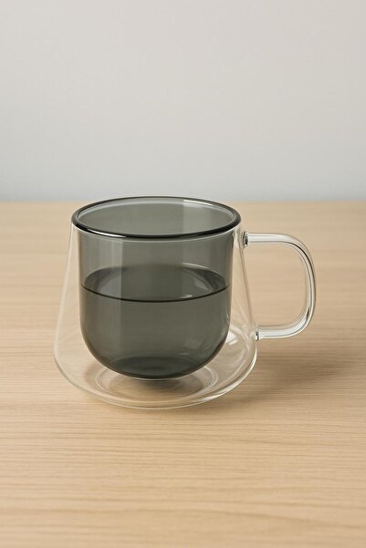isra kristal Double Wall Colored Glass Mug – Heat Resistant Coffee and Tea Cup