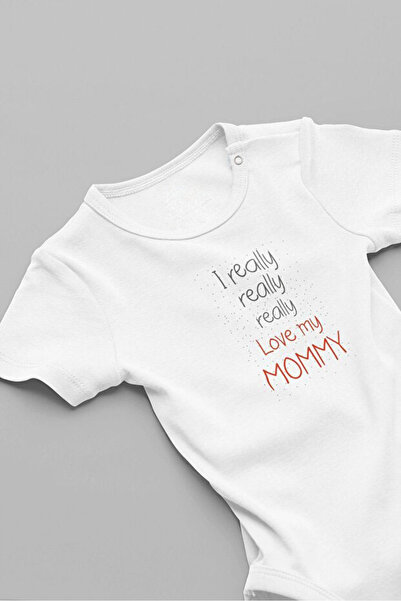EYDUBABY ملابس داخلية بيضاء من القطن العضوي I Really Love My Mommy Mother Bab...