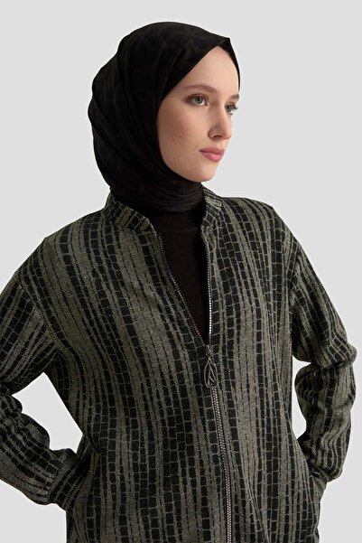 Armine TREND New Season Hakim Collar Patterned Cardigan with Pockets