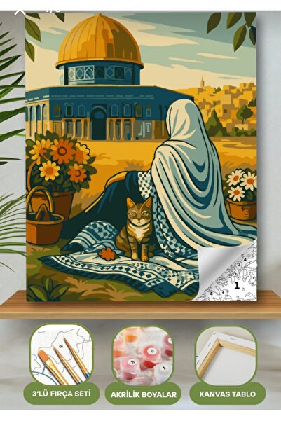 Denic Hobi Sayılarla Boyama Seti 40x50 Cm (Çıtalı) Fırça Boya Dahil Numaralı ...