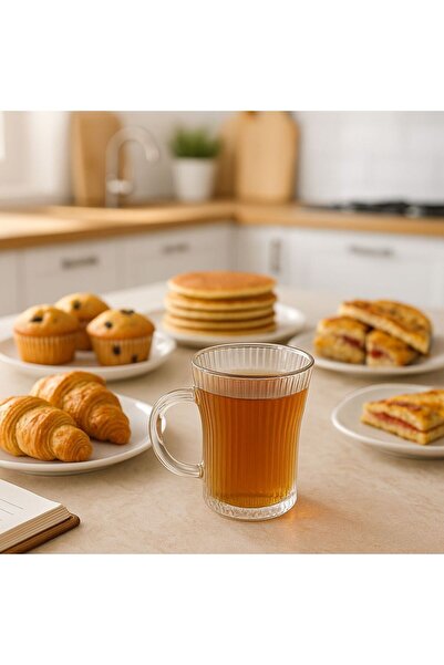 isra kristal Glass Mug with Handle - Coffee, Tea and Soft Drink Cup